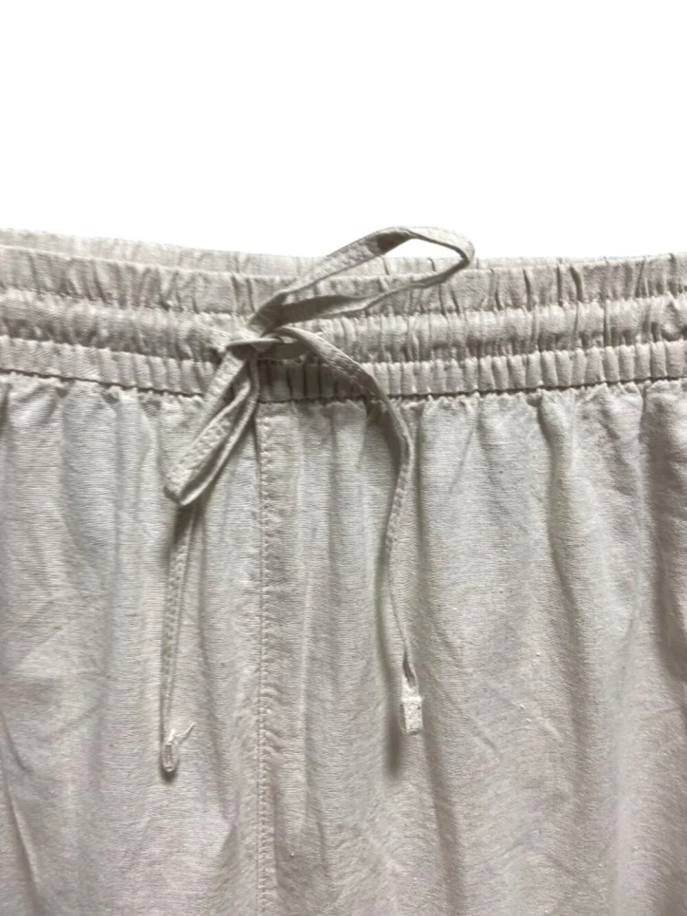 H&M Tapered Linen Drawstring Pants Beige Size XXL Beach Coastal Vacation Summer